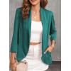 imageHappy Sailed Womens 34 Sleeve Blazers Lightweight Open Front Cardigan Jacket Office Work SuitsGreen
