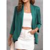 imageHappy Sailed Womens 34 Sleeve Blazers Lightweight Open Front Cardigan Jacket Office Work SuitsGreen