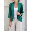 imageHappy Sailed Womens 34 Sleeve Blazers Lightweight Open Front Cardigan Jacket Office Work SuitsGreen