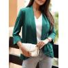 imageHappy Sailed Womens 34 Sleeve Blazers Lightweight Open Front Cardigan Jacket Office Work SuitsGreen