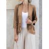imageHappy Sailed Womens 34 Sleeve Blazers Lightweight Open Front Cardigan Jacket Office Work SuitsKhaki