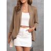 imageHappy Sailed Womens 34 Sleeve Blazers Lightweight Open Front Cardigan Jacket Office Work SuitsKhaki
