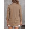 imageHappy Sailed Womens 34 Sleeve Blazers Lightweight Open Front Cardigan Jacket Office Work SuitsKhaki