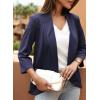 imageHappy Sailed Womens 34 Sleeve Blazers Lightweight Open Front Cardigan Jacket Office Work SuitsNavy Blue