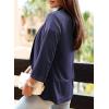 imageHappy Sailed Womens 34 Sleeve Blazers Lightweight Open Front Cardigan Jacket Office Work SuitsNavy Blue