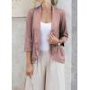 imageHappy Sailed Womens 34 Sleeve Blazers Lightweight Open Front Cardigan Jacket Office Work SuitsPink