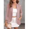 imageHappy Sailed Womens 34 Sleeve Blazers Lightweight Open Front Cardigan Jacket Office Work SuitsPink