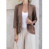 imageHappy Sailed Womens 34 Sleeve Blazers Lightweight Open Front Cardigan Jacket Office Work SuitsTaupe