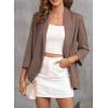 imageHappy Sailed Womens 34 Sleeve Blazers Lightweight Open Front Cardigan Jacket Office Work SuitsTaupe