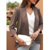 imageHappy Sailed Womens 34 Sleeve Blazers Lightweight Open Front Cardigan Jacket Office Work SuitsTaupe