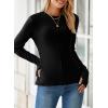 imageHappy Sailed Womens Basic TShirts Long Sleeve Round Neck Thumb Holes Slim Fit Tees Shirts Tops Fall Outfits Clothing