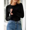 imageHappy Sailed Womens Basic TShirts Long Sleeve Round Neck Thumb Holes Slim Fit Tees Shirts Tops Fall Outfits Clothing