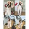 imageHappy Sailed Womens Casual Loose Solid Ribbed Crewneck Short Sleeve Long Romper Stretchy Wide Leg JumpsuitsApricot