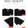 imageHappy Sailed Womens Casual Loose Solid Ribbed Crewneck Short Sleeve Long Romper Stretchy Wide Leg JumpsuitsBlack