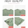 imageHappy Sailed Womens Casual Loose Solid Ribbed Crewneck Short Sleeve Long Romper Stretchy Wide Leg JumpsuitsLight Green