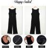 imageHappy Sailed Womens Casual Sleeveless Front Button Loose Jumpsuits Stretchy Knit Jumpers Long Pants Romper with PocketsB Black