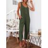 imageHappy Sailed Womens Casual Sleeveless Front Button Loose Jumpsuits Stretchy Knit Jumpers Long Pants Romper with PocketsB Green