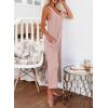 imageHappy Sailed Womens Casual Sleeveless Front Button Loose Jumpsuits Stretchy Knit Jumpers Long Pants Romper with PocketsB Pink 1