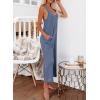 imageHappy Sailed Womens Casual Sleeveless Front Button Loose Jumpsuits Stretchy Knit Jumpers Long Pants Romper with PocketsB Sky Blue