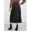 imageHappy Sailed Womens Corduroy Skirts Casual Dressy High Waist A Line Split Midi Skirt with PocketsBlack