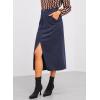 imageHappy Sailed Womens Corduroy Skirts Casual Dressy High Waist A Line Split Midi Skirt with PocketsBlue