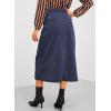 imageHappy Sailed Womens Corduroy Skirts Casual Dressy High Waist A Line Split Midi Skirt with PocketsBlue