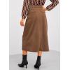 imageHappy Sailed Womens Corduroy Skirts Casual Dressy High Waist A Line Split Midi Skirt with PocketsBrown
