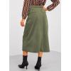 imageHappy Sailed Womens Corduroy Skirts Casual Dressy High Waist A Line Split Midi Skirt with PocketsGreen