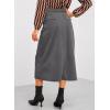 imageHappy Sailed Womens Corduroy Skirts Casual Dressy High Waist A Line Split Midi Skirt with PocketsGrey