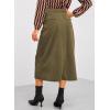 imageHappy Sailed Womens Corduroy Skirts Casual Dressy High Waist A Line Split Midi Skirt with PocketsJungle Green