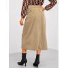 imageHappy Sailed Womens Corduroy Skirts Casual Dressy High Waist A Line Split Midi Skirt with PocketsKhaki