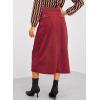 imageHappy Sailed Womens Corduroy Skirts Casual Dressy High Waist A Line Split Midi Skirt with PocketsRed