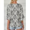 imageHappy Sailed Womens Dressy Casual Blouses Spring Summer 34 Sleeve V Neck Paisley Print Tops Ladies Business Work ShirtsBlack