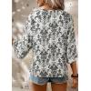 imageHappy Sailed Womens Dressy Casual Blouses Spring Summer 34 Sleeve V Neck Paisley Print Tops Ladies Business Work ShirtsBlack