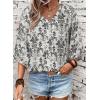 imageHappy Sailed Womens Dressy Casual Blouses Spring Summer 34 Sleeve V Neck Paisley Print Tops Ladies Business Work ShirtsBlack