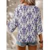 imageHappy Sailed Womens Dressy Casual Blouses Spring Summer 34 Sleeve V Neck Paisley Print Tops Ladies Business Work ShirtsBlue