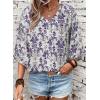 imageHappy Sailed Womens Dressy Casual Blouses Spring Summer 34 Sleeve V Neck Paisley Print Tops Ladies Business Work ShirtsBlue