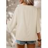 imageHappy Sailed Womens Dressy Casual Blouses Spring Summer 34 Sleeve V Neck Paisley Print Tops Ladies Business Work ShirtsOatmeal