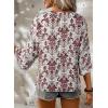imageHappy Sailed Womens Dressy Casual Blouses Spring Summer 34 Sleeve V Neck Paisley Print Tops Ladies Business Work ShirtsRed