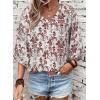 imageHappy Sailed Womens Dressy Casual Blouses Spring Summer 34 Sleeve V Neck Paisley Print Tops Ladies Business Work ShirtsRed