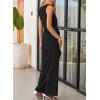 imageHappy Sailed Womens Jumpsuits Dressy Summer Sleeveless High Waist Belt Wide Leg Pants Romper Jumpsuit with PocketsBlack