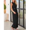 imageHappy Sailed Womens Jumpsuits Dressy Summer Sleeveless High Waist Belt Wide Leg Pants Romper Jumpsuit with PocketsBlack