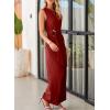 imageHappy Sailed Womens Jumpsuits Dressy Summer Sleeveless High Waist Belt Wide Leg Pants Romper Jumpsuit with PocketsRed