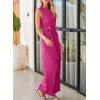 imageHappy Sailed Womens Jumpsuits Dressy Summer Sleeveless High Waist Belt Wide Leg Pants Romper Jumpsuit with PocketsRose Red
