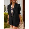 imageHappy Sailed Womens Long Sleeve Blazer Business Casual Open Front Work Office Suit JacketsBlack