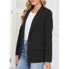 imageHappy Sailed Womens Long Sleeve Blazer Business Casual Open Front Work Office Suit JacketsBlack