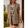 imageHappy Sailed Womens Long Sleeve Blazer Business Casual Open Front Work Office Suit JacketsCoffe