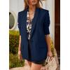 imageHappy Sailed Womens Long Sleeve Blazer Business Casual Open Front Work Office Suit JacketsDark Blue