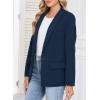 imageHappy Sailed Womens Long Sleeve Blazer Business Casual Open Front Work Office Suit JacketsDark Blue
