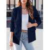 imageHappy Sailed Womens Long Sleeve Blazer Business Casual Open Front Work Office Suit JacketsDark Blue